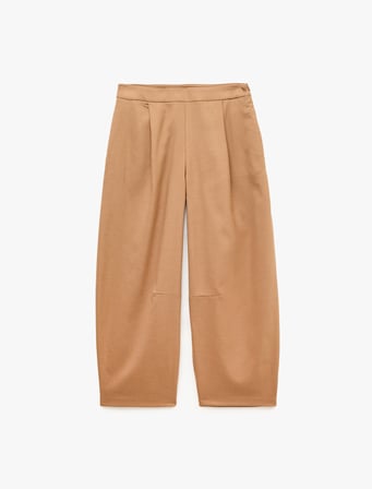 Regular Fit Pile Detaylı Cepli Barrel Kesim Pantolon