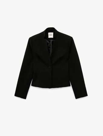 Uzun Kollu Tek Düğmeli Krep Blazer Ceket