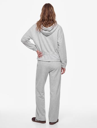Büzgülü Slim Fit Şardonlu Uzun Kollu Kapüşonlu Fermuarlı Sweatshirt