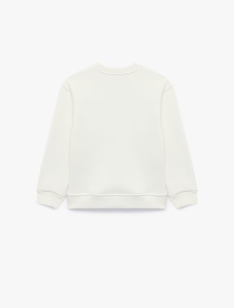 Bisiklet Yaka Uzun Kollu Köpek Baskılı Sweatshirt