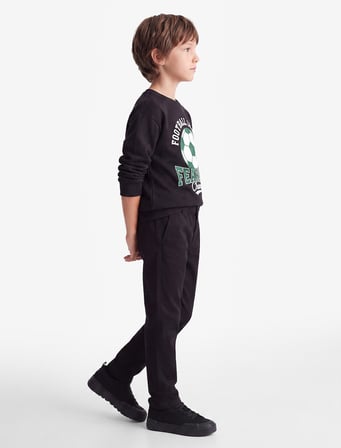 Futbol Temalı Baskılı Şardonlu Bisiklet Yaka Uzun Kollu Sweatshirt