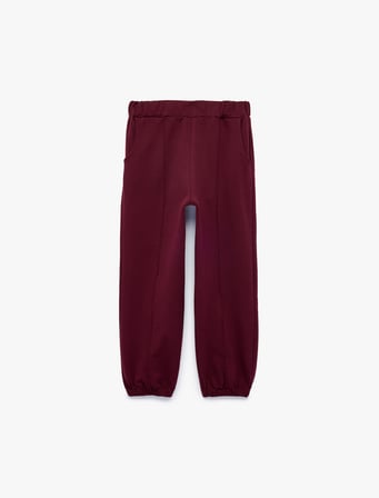 Cep Detaylı Beli Lastikli Pamuklu Şardonlu Basic Jogger Eşofman Altı