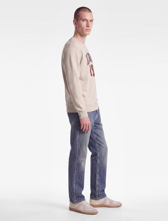 Üç İplik Şardonlu Uzun Kollu Bisiklet Yaka Baskılı Sweatshirt