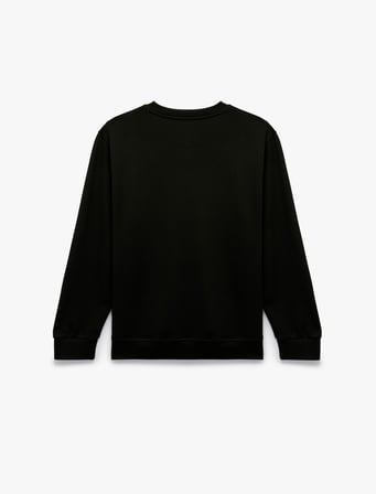 Uzun Kollu Viskon Karışımlı Scuba Kumaş Bisiklet Yaka Basic Sweatshirt