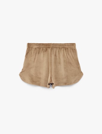Rahat Kesim Beli Bağcıklı Cepli Mini Şort Pijama Altı