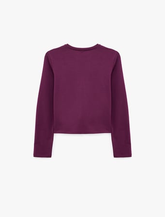 Pamuklu Slim Fit Bisiklet Yaka Uzun Kollu Düğmeli Hırka