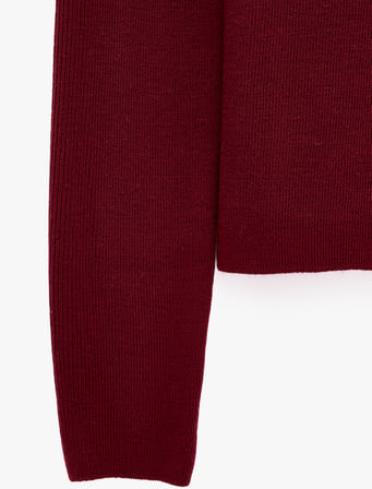 Düğmeli Slim Fit  V Yaka Uzun Kollu Triko Kazak