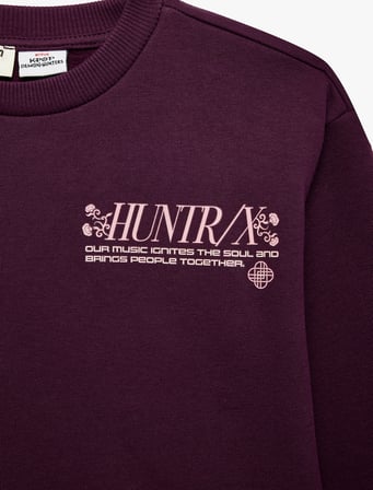 KPop Demon Hunters Baskılı Şardonlu Bisiklet Yaka Uzun Kollu Lisanslı Sweatshirt