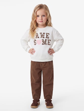 Baskılı Bisiklet Yaka Kısa Kollu Şardonlu Sweatshirt