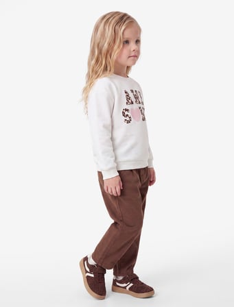 Baskılı Bisiklet Yaka Kısa Kollu Şardonlu Sweatshirt