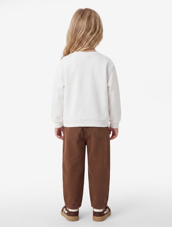 Baskılı Bisiklet Yaka Kısa Kollu Şardonlu Sweatshirt