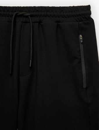 Pamuklu Fermuarlı Cepli Straight Fit Beli Bağcıklı Spor Şort