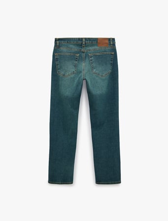 Normal Bel Cepli Pamuklu Straight Jean Pantolon - Mark Jean
