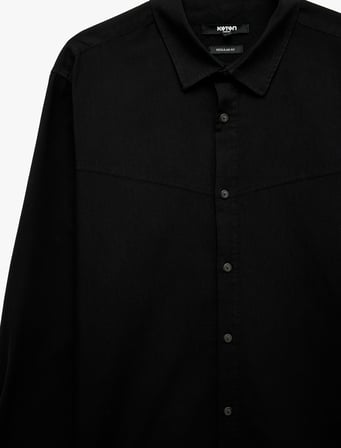 Regular Fit Klasik Yaka Düğmeli Pamuklu Uzun Kollu Oxford Gömlek