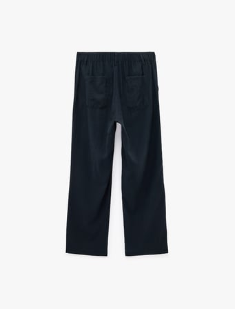 Regular Fit Cepli Beli Lastikli Düğmeli Viskon Kumaş Pantolon