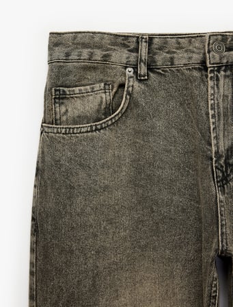 Pamuklu Normal Bel 5 Cepli Vintage Straight Fit Jean Pantolon