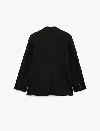 Slim Kesim Cepli Uzun Kollu Klasik Yaka Kruvaze Blazer Ceket