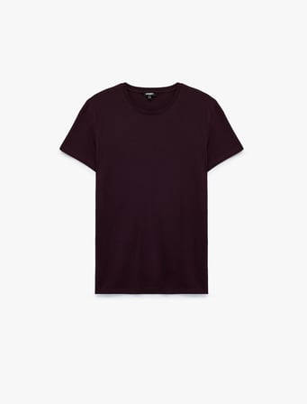 Pamuklu Kısa Kollu Bisiklet Yaka Basic Slim Fit Tişört