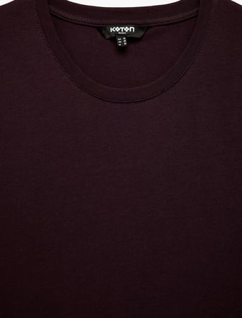 Pamuklu Kısa Kollu Bisiklet Yaka Basic Slim Fit Tişört
