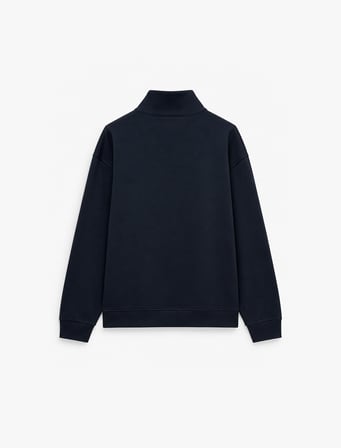 Uzun Kollu Üç İplik Şardonlu Yarım Fermuarlı Sweatshirt