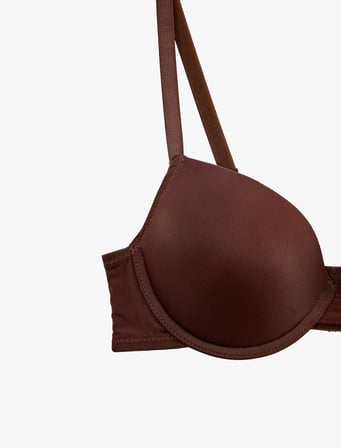 Dolgulu Balenli Kaplı Push Up Sütyen