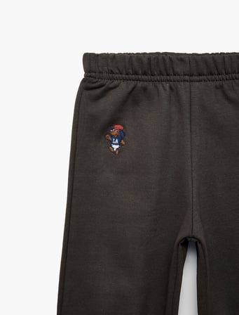 Cepli Pamuklu Şardonlu Beli Lastikli Oversize Jogger Eşofman Altı