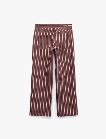 Beş Cepli Rahat Kalıp Pamuklu Düz Paça Çizgili Baggy Pantolon - Baggy Jeans