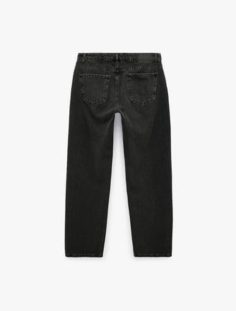 Normal Bel Cepli Pamuklu Vintage Straight Fit Jean Pantolon