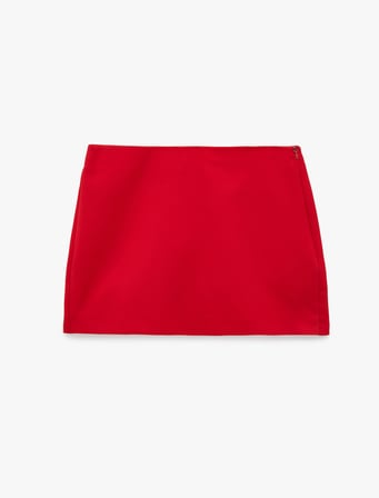 Slim Fit Cepli Mini Şort Etek