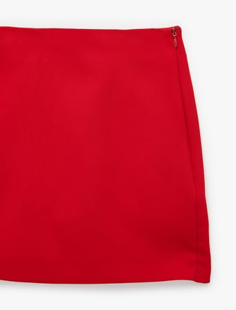 Slim Fit Cepli Mini Şort Etek