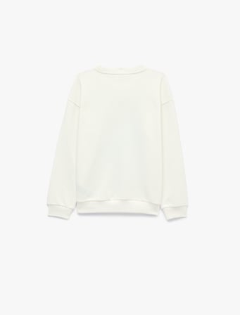 Atatürk Baskılı Bisiklet Yaka Uzun Kollu Sweatshirt