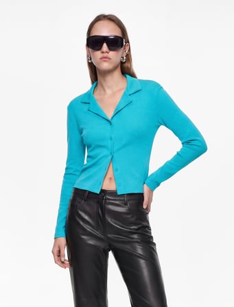 Slim Fit Pamuklu Uzun Kollu Düğmeli Polo Yaka Tişört