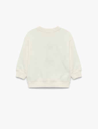 Hello Kitty Baskılı Pamuklu Şardonlu Bisiklet Yaka Uzun Kollu Lisanslı Sweatshirt