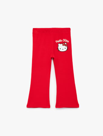 Hello Kitty Baskılı Pamuklu Kaşkorse Lisanslı İspanyol Paça Tayt