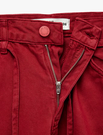 Kemerli Cepli Normal Bel Rahat Kalıp Balon Fit Barrel Pantolon - Barrel Jeans