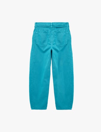 Kemerli Cepli Normal Bel Rahat Kalıp Balon Fit Barrel Pantolon - Barrel Jeans