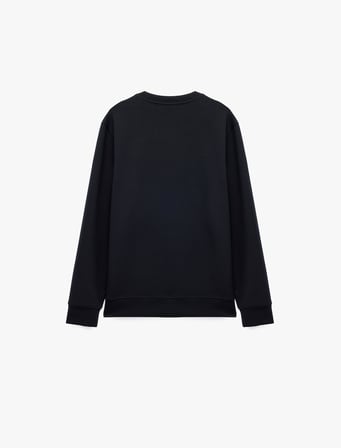 Üç İplik Şardonlu Bisiklet Yaka Uzun Kollu Baskılı Sweatshirt
