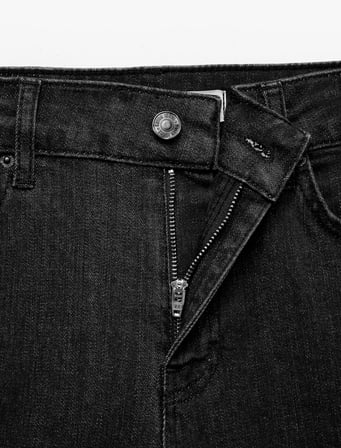 Pamuklu Dar Kesim Düğmeli Cepli İspanyol Paça Denim Pantolon - Flare Jeans
