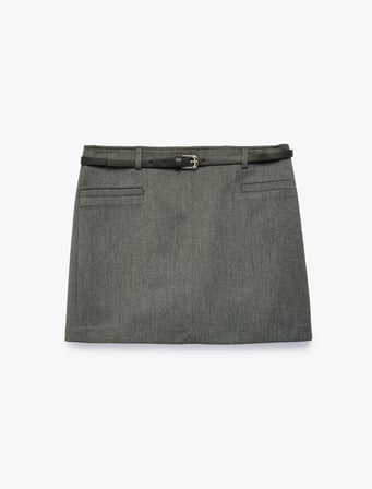 Koton X Selected by Şahika Ercümen - A Kesim Slim Kemerli Mini Etek