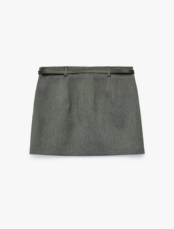 Koton X Selected by Şahika Ercümen - A Kesim Slim Kemerli Mini Etek