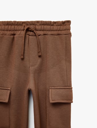 Üç İplik Şardonlu Kargo Cepli Beli Lastikli Jogger Eşofman Altı