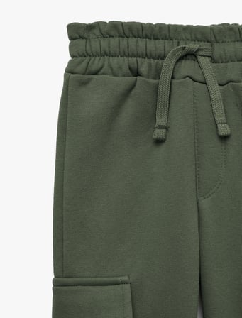 Üç İplik Şardonlu Kargo Cepli Beli Lastikli Jogger Eşofman Altı