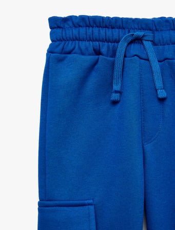 Üç İplik Şardonlu Kargo Cepli Beli Lastikli Jogger Eşofman Altı