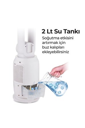 Avesta Aura Su ve Buz Soğutmalı Kule Vantilatör Dokunmatik LED Ekran Uzaktan Kumandalı