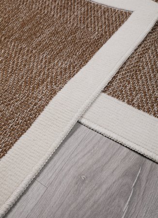 Sisal Vektör Kaymaz Tabanlı Kolay Silinebilir 2li Kahve Banyo Paspas Seti 60x100-50x60
