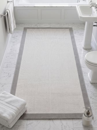 Vektör Sisal Halı Kaymaz Taban Silinebilir Yıkanabilir Modern Salon Mutfak Koridor Halısı Beyaz Gri