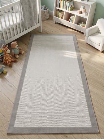 Vektör Sisal Halı Kaymaz Taban Silinebilir Yıkanabilir Modern Salon Mutfak Koridor Halısı Beyaz Gri