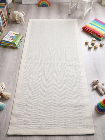 Vektör Sisal Halı Kaymaz Taban Silinebilir Yıkanabilir Modern Salon Mutfak Koridor Halısı Beyaz Beyaz