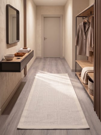 Vektör Sisal Halı Kaymaz Taban Silinebilir Yıkanabilir Modern Salon Mutfak Koridor Halısı Beyaz Beyaz