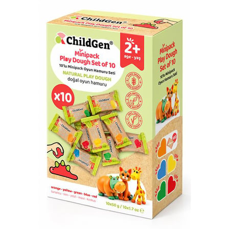 Childgen Oyun Hamuru Doğal 10'Lu Minipack 10*50 Gram Set 640265